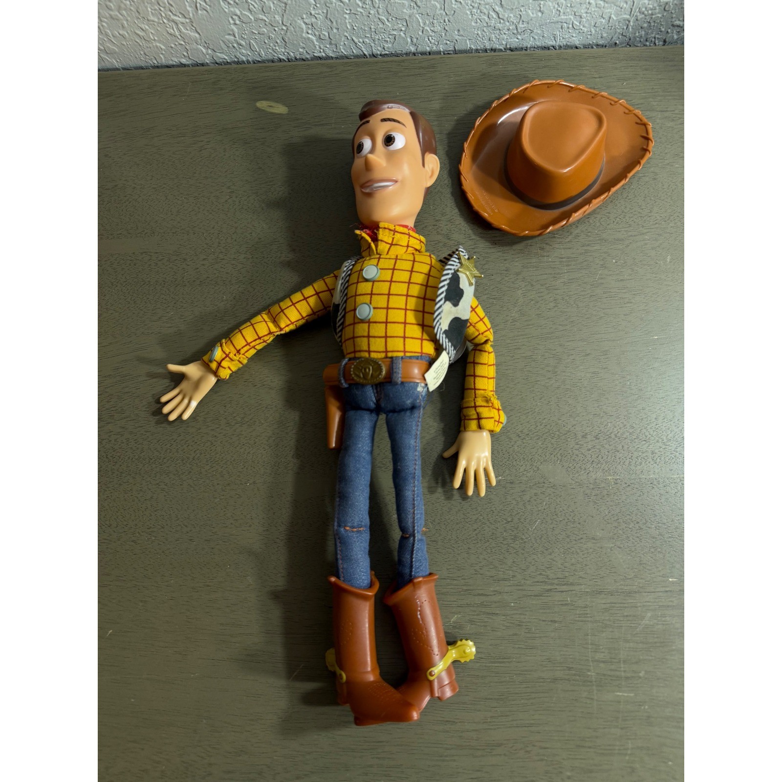 Disney Store Toy Story Woody Pull String Action Figure with Hat 15 inch