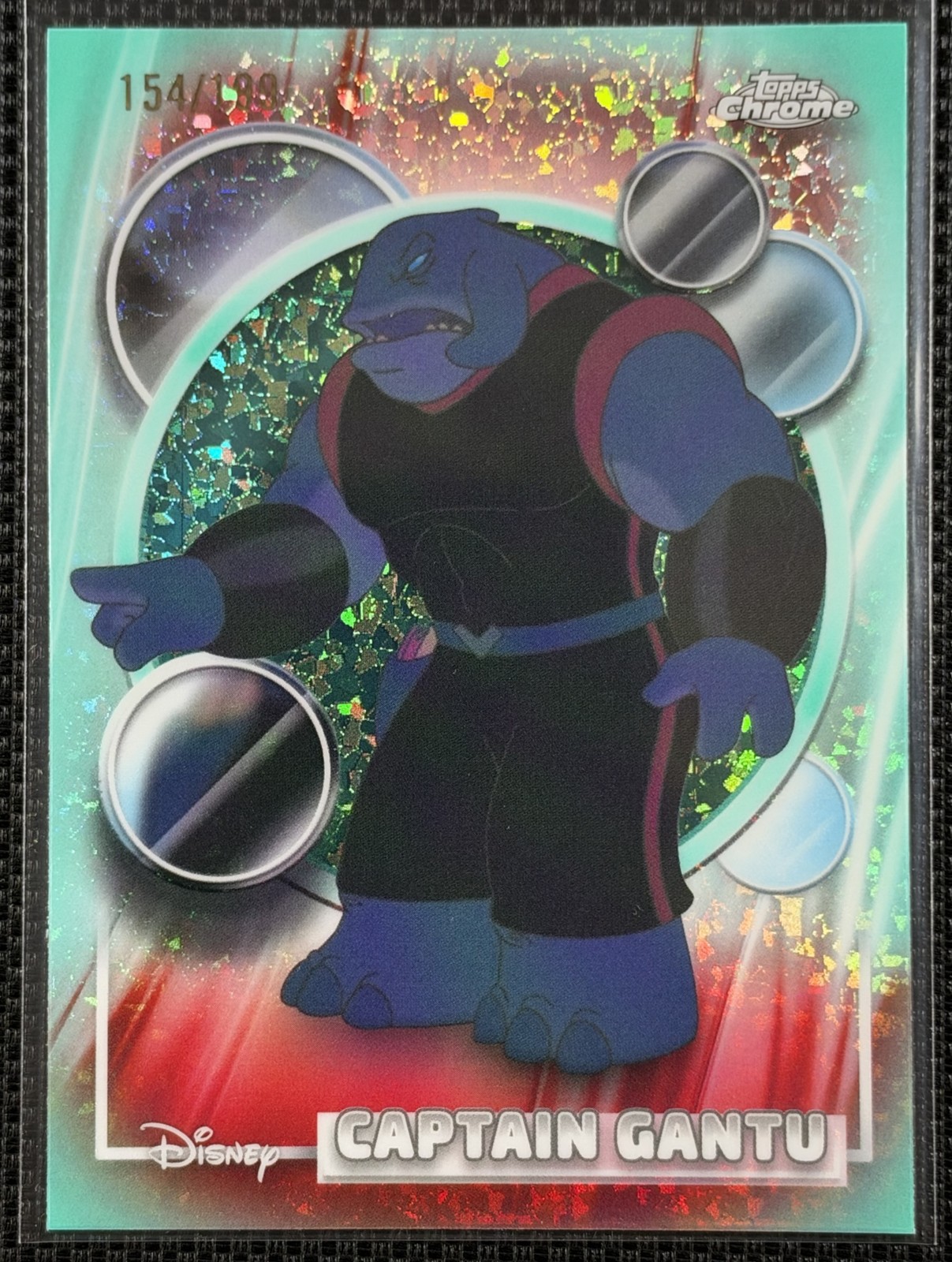2026 Topps Chrome Disney Captain Gantu #155 Aqua Mini-Diamante Rifrattore /199