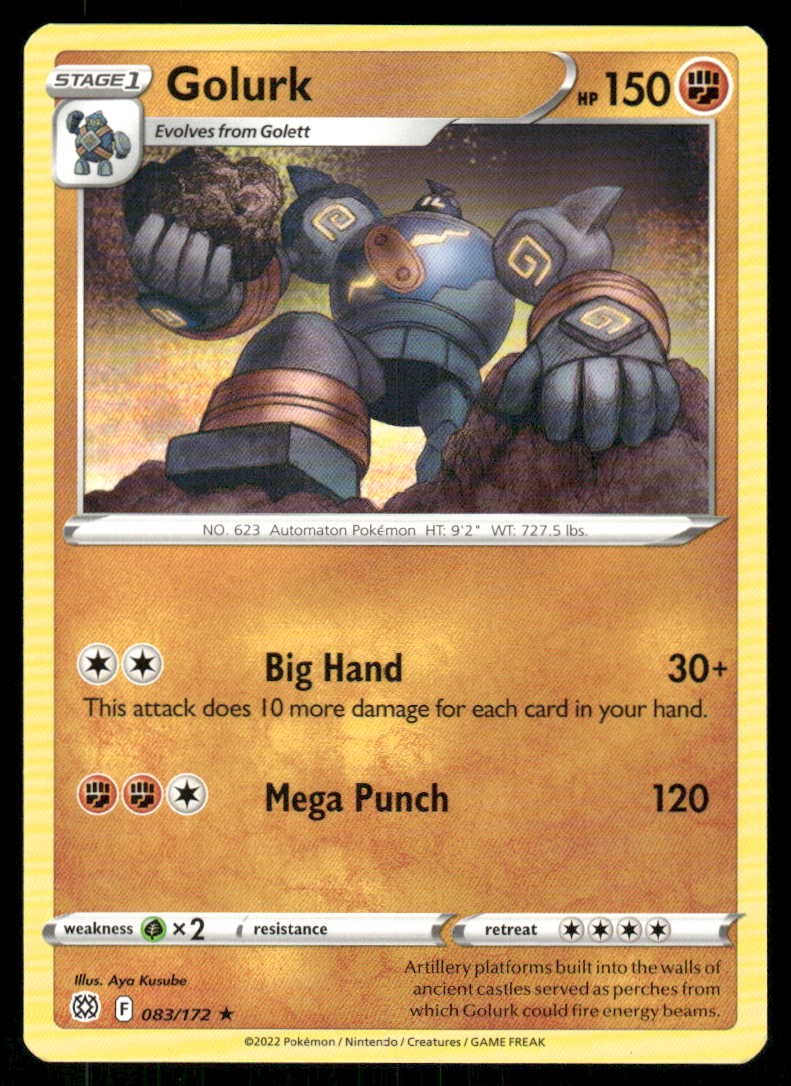 POKEMON GOLURK STELLE BRILLANTI 083/172 R QUASI NUOVO/M