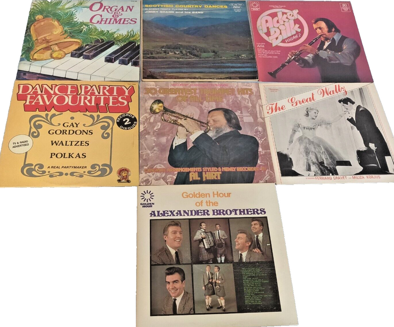 Oldies Easy Listening 7 Vinyl Albums Polka Waltz Horns Pipes Etc