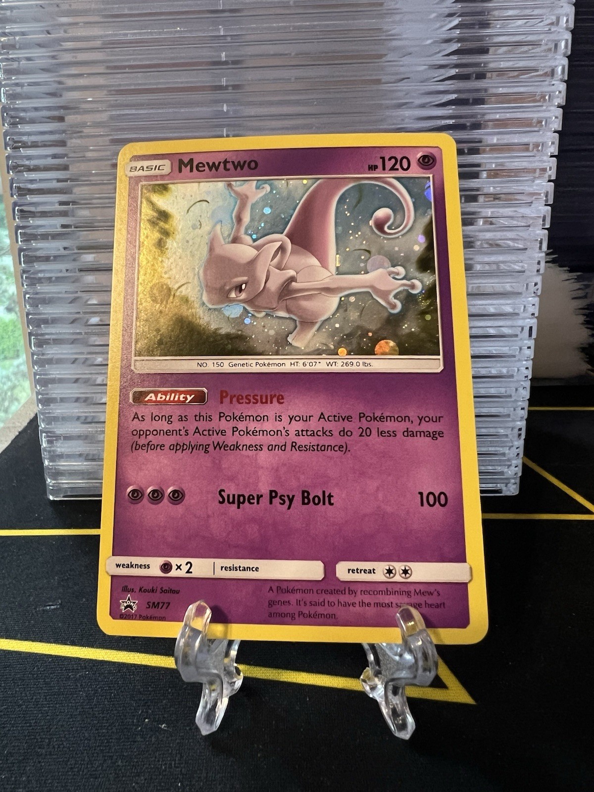 Mewtwo SM77 Sole e Luna Promo Holo Carta Pokemon TCG Holo Rara Near Mint Inglese