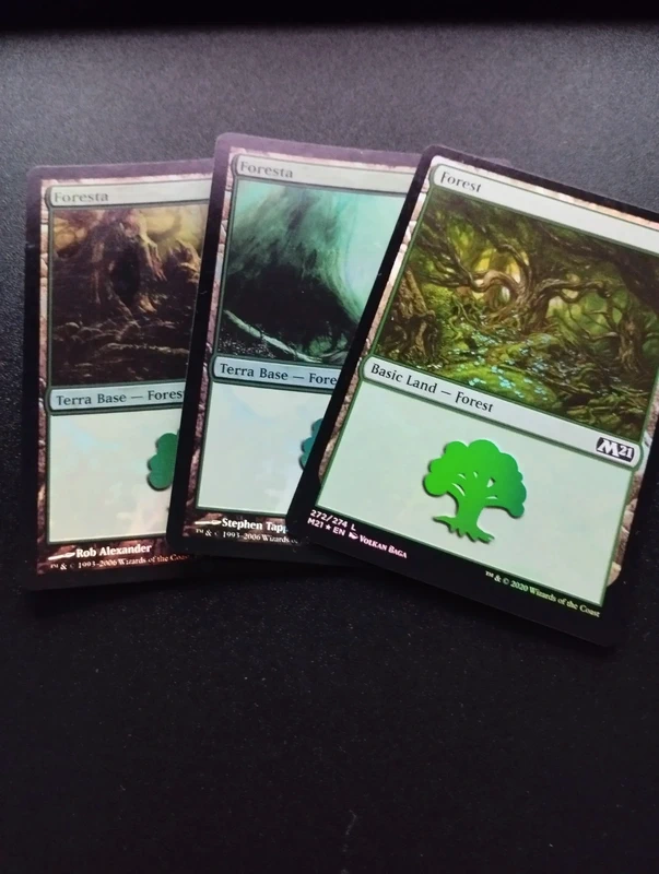 Magic the gathering mtg 3 forest basic foil