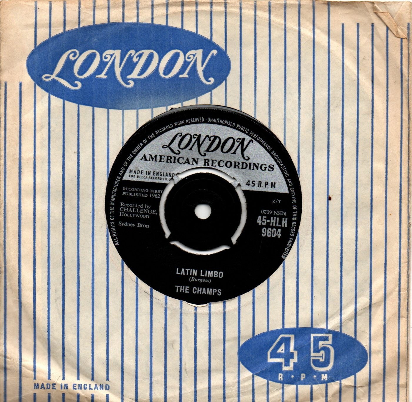The Champs:Limbo dance/Latin limbo:UK London :1962