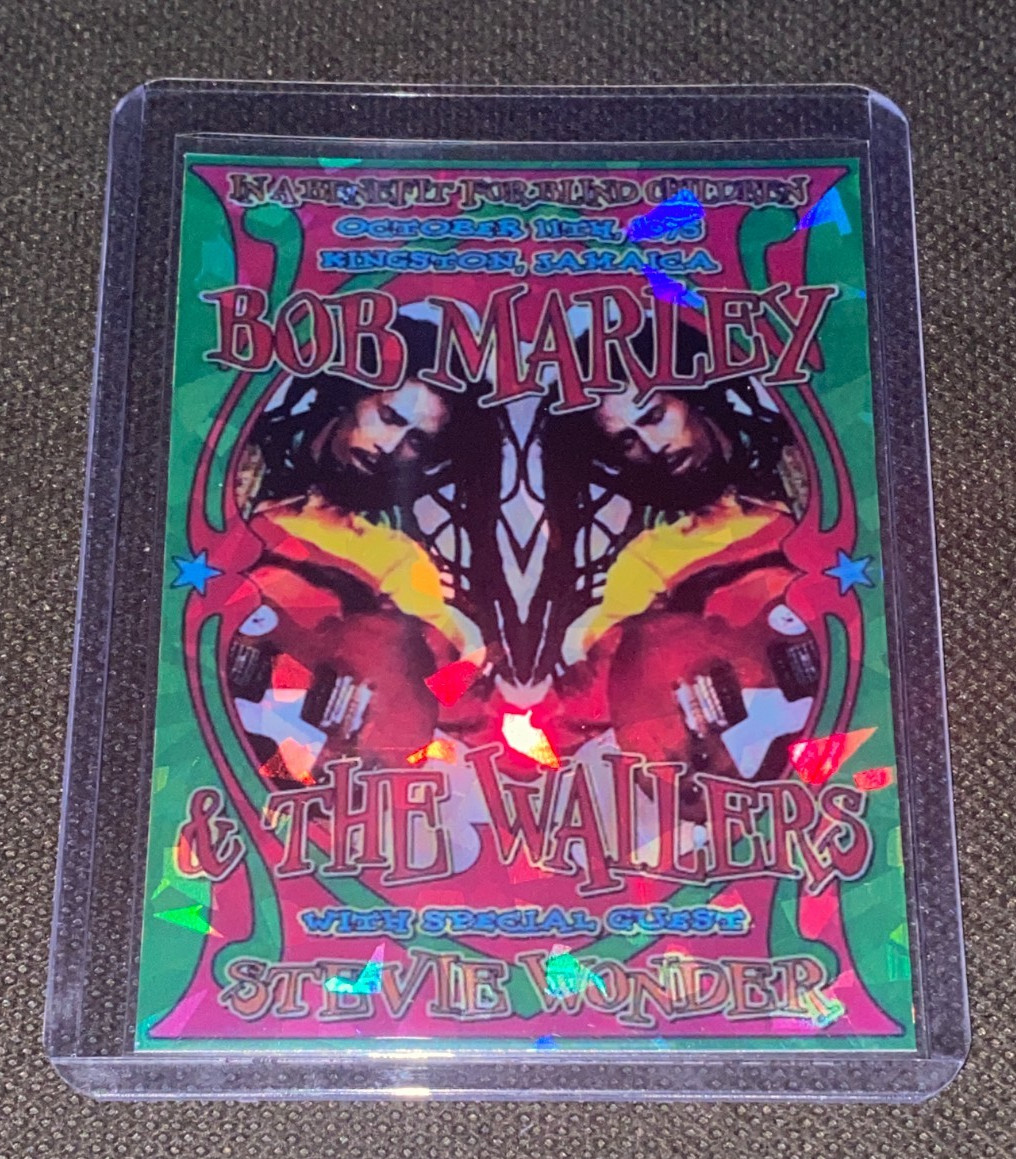 Bob Marley Personalizzato Foglio Verde Rifrattore Olografico Trading Card