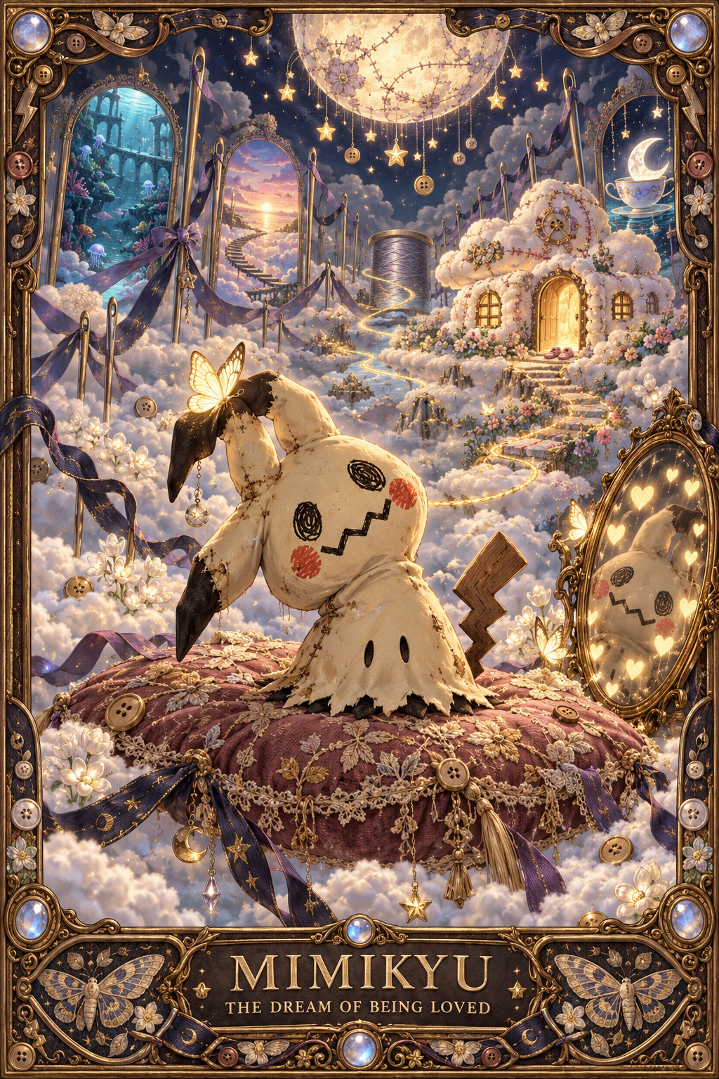Mimikyu – The Dream of Being Loved | Custom Pokémon Fantasy Collector Card