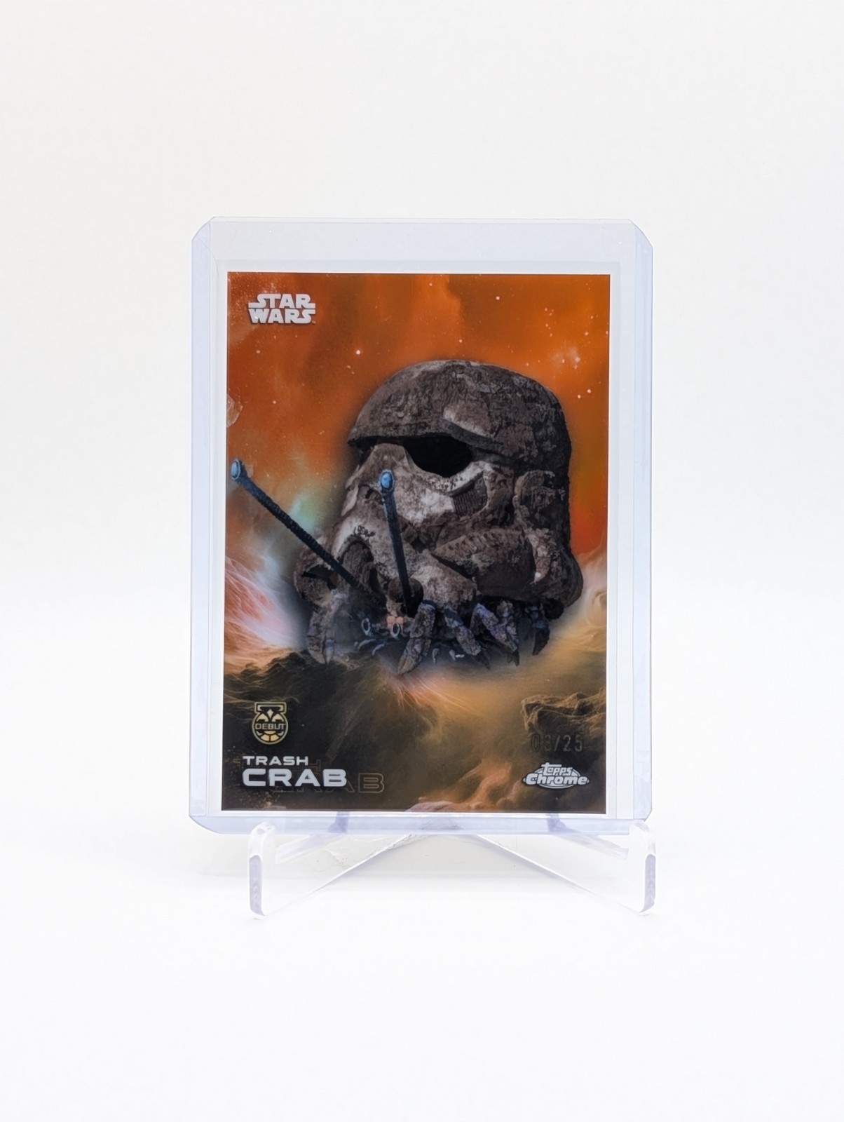 2025 Topps Chrome Star Wars granchio della spazzatura debutto arancione /25 BC0124