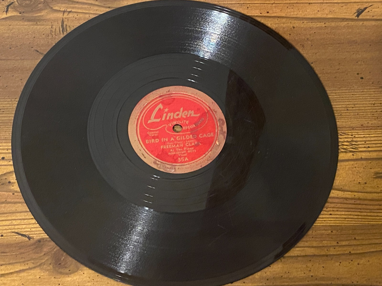 [ANOMALY] Freeman Clark – Bird in a Gilded Cage / Sweet Adeline 78rpm Linden 35