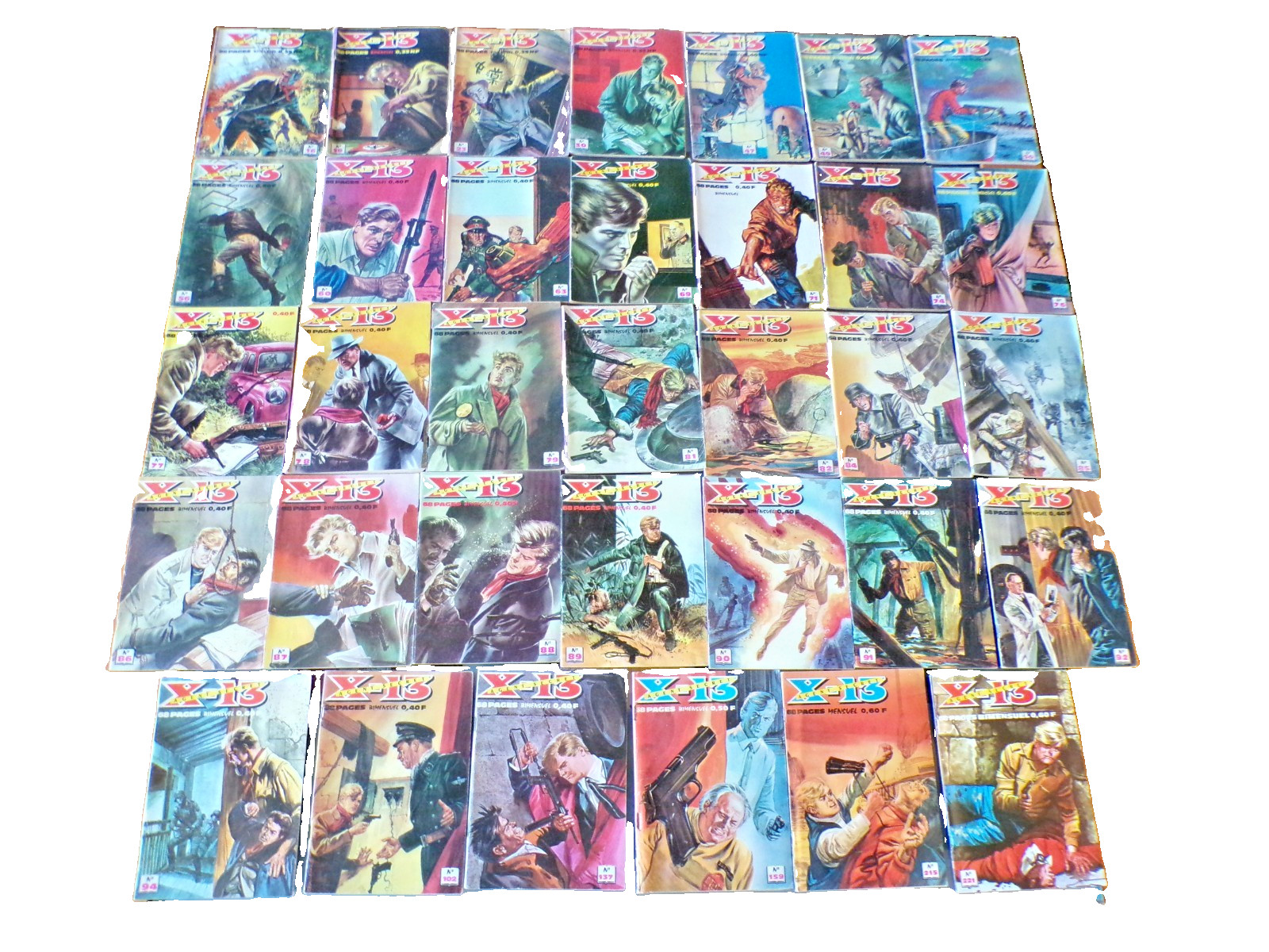 AGENT SECRET X-13 - LOT DE 34 PETITS FORMATS - BANDES DESSINÉES ANNÉES 60