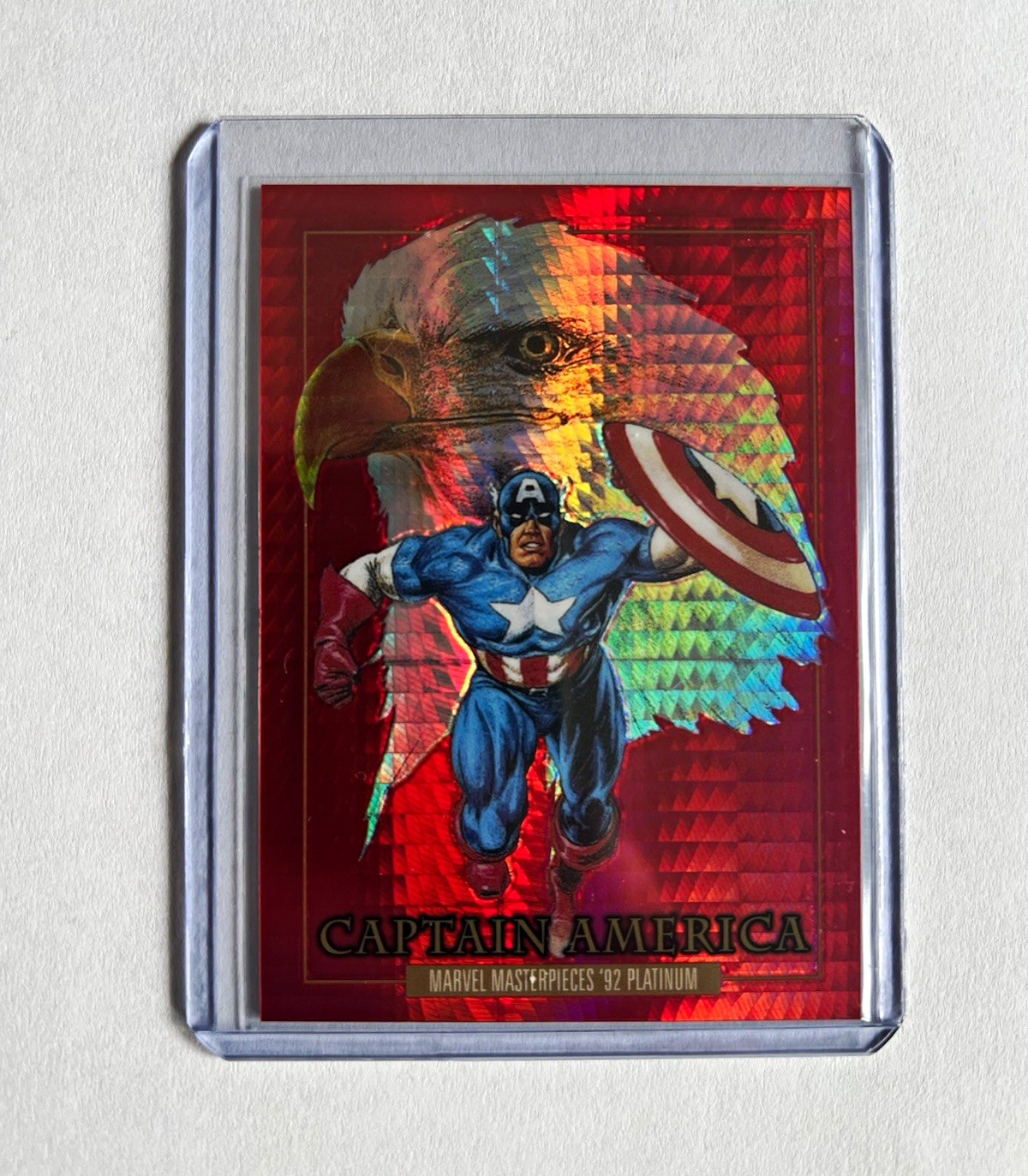 Upper Deck 2024 Marvel Masterpieces '92 Platinum Capitan America #16 Red Prism