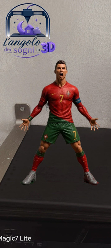 Cristiano Ronaldo Miniatura Statuetta 3D di 15 cm