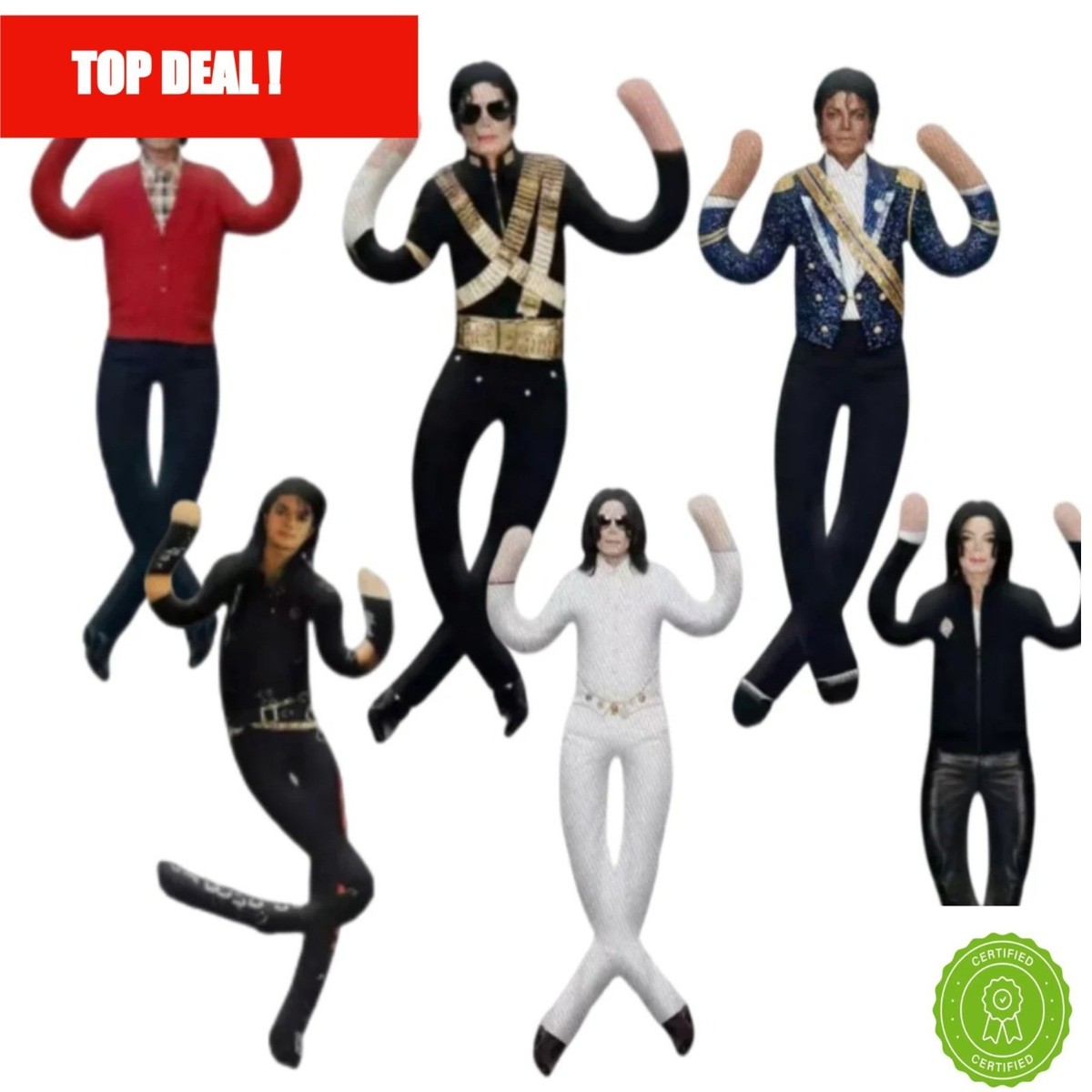 Peluche pupazzo Michael Jackson, figura mobile, ornamento da collezione, decorazione casa