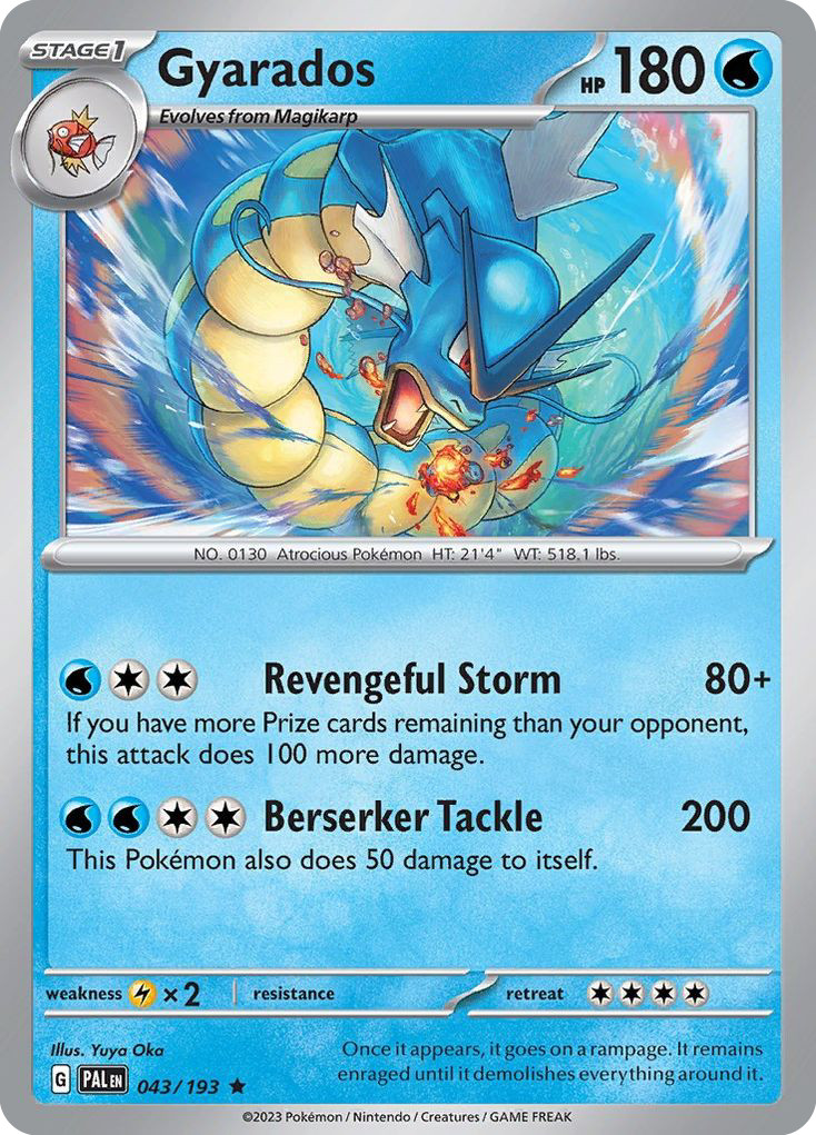 Gyarados (Reverse Holo) #043/193 – NM – Paldea Evolved Pokémon Card