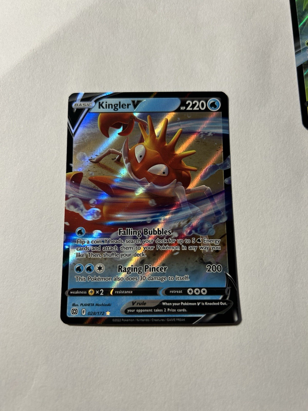 Kingler V 028/172 Ultra Rare SWSH09: Brilliant Stars NM