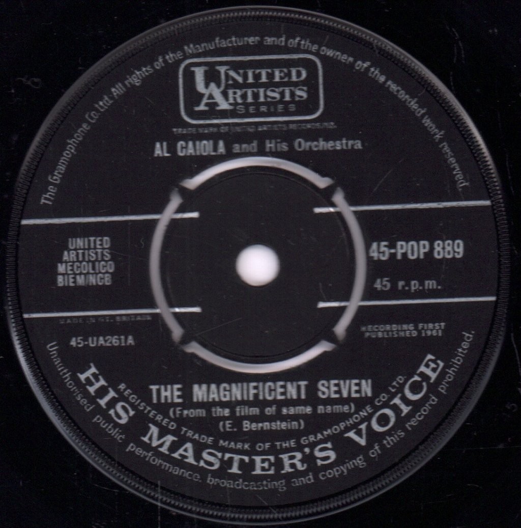 Al Caiola and His Orchestra Magnificent Seven 7" vinyl UK His Master's Voice