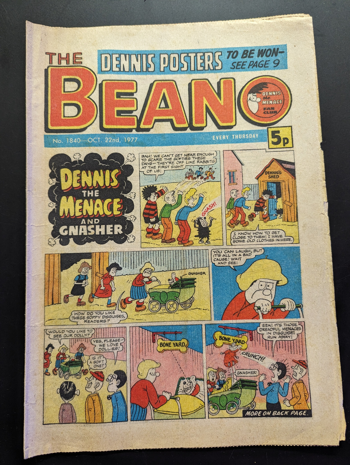 Beano Comic No 1840 October 22nd 1977.