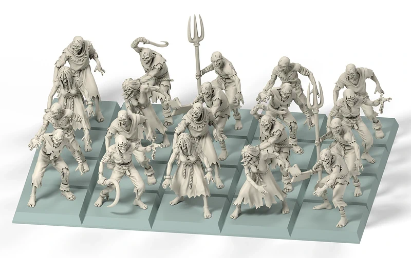 20 Zombis Brainless Walkers Beholder 32mm