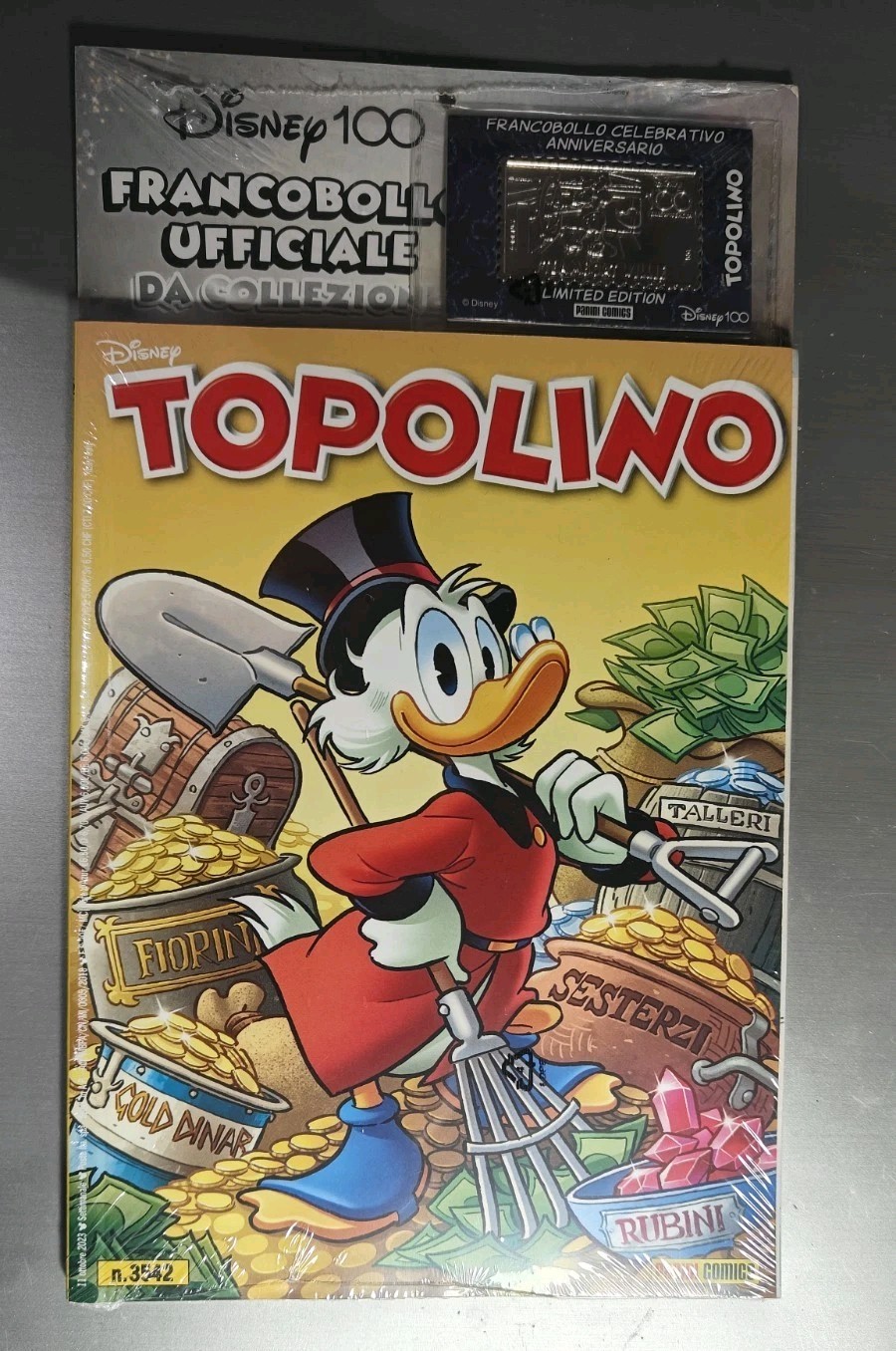 TOPOLINO 3542 BLISTERATO FRANCOBOLLO STEAMBOAT Willie Limited Disney Panini