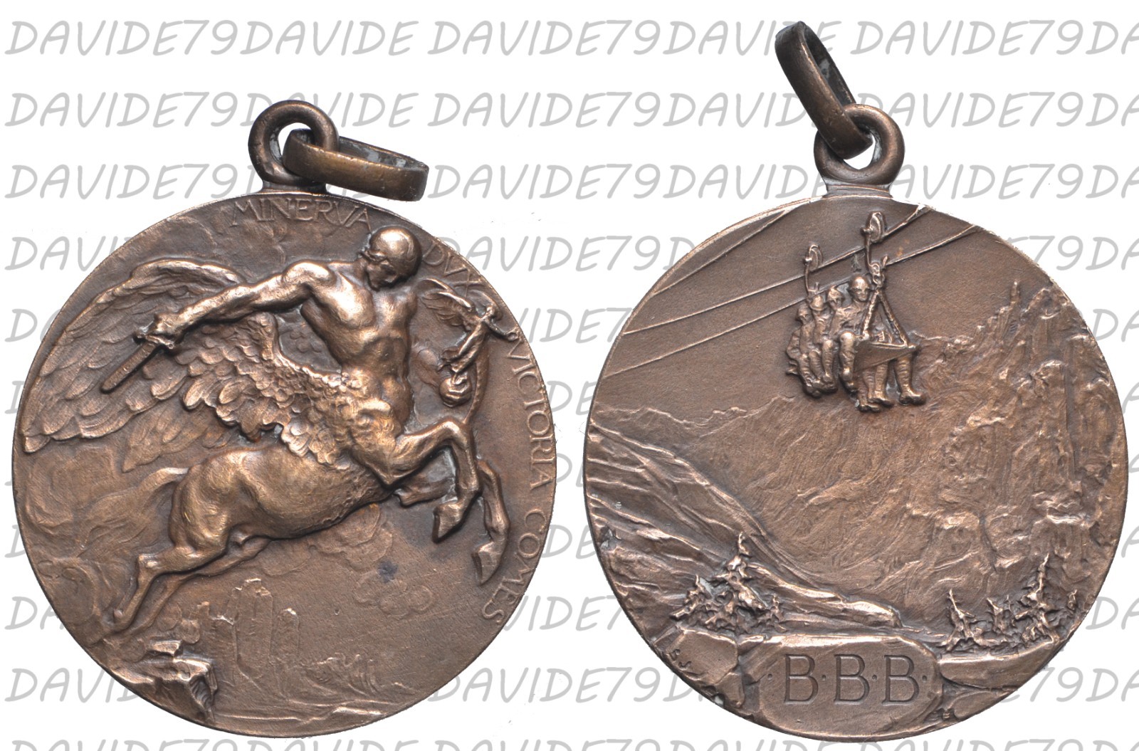 05661] MEDAGLIA MILITARE DEL BATTAGLIONE B.B.B.  ARDITI DELLE DOLOMITI 1916 1917