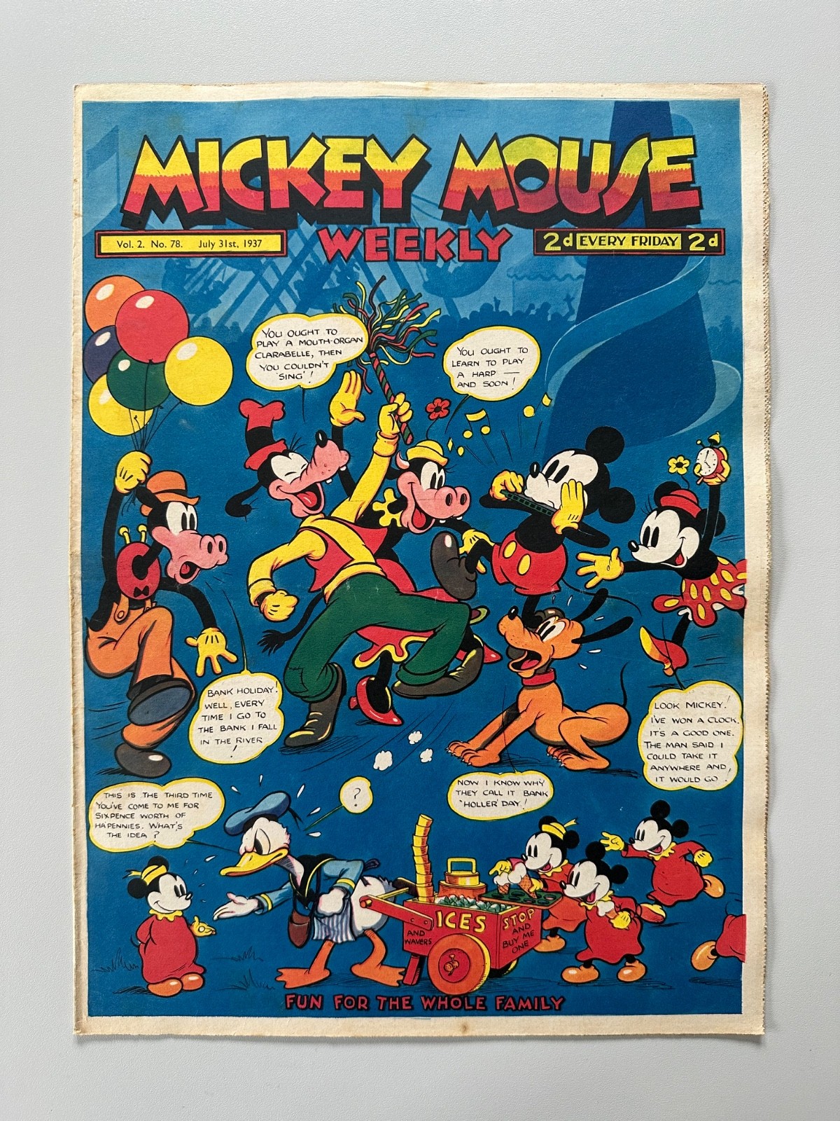Mickey Mouse Weekly Comic #78 July 31st 1937 FN RARE
