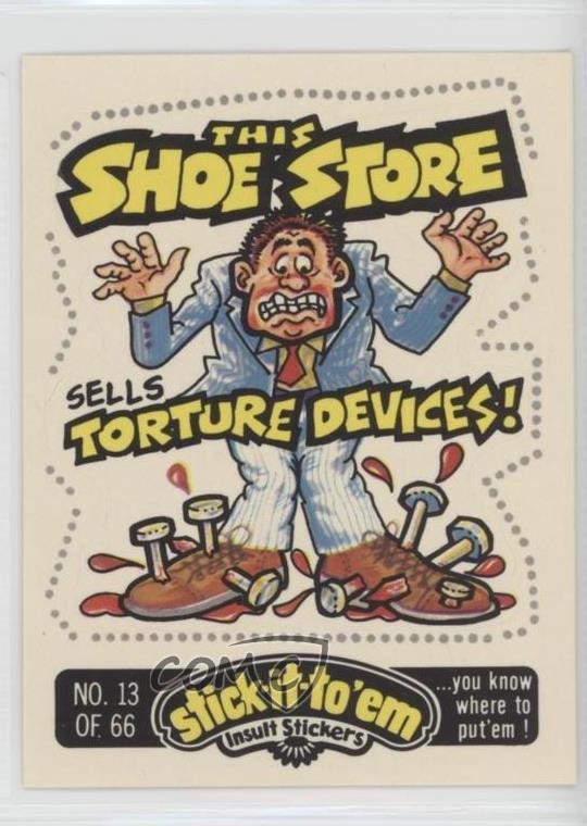 1976 Fleer Stick-It-To 'Em Insult Stickers/Cards This Shoe Store #13 0a2