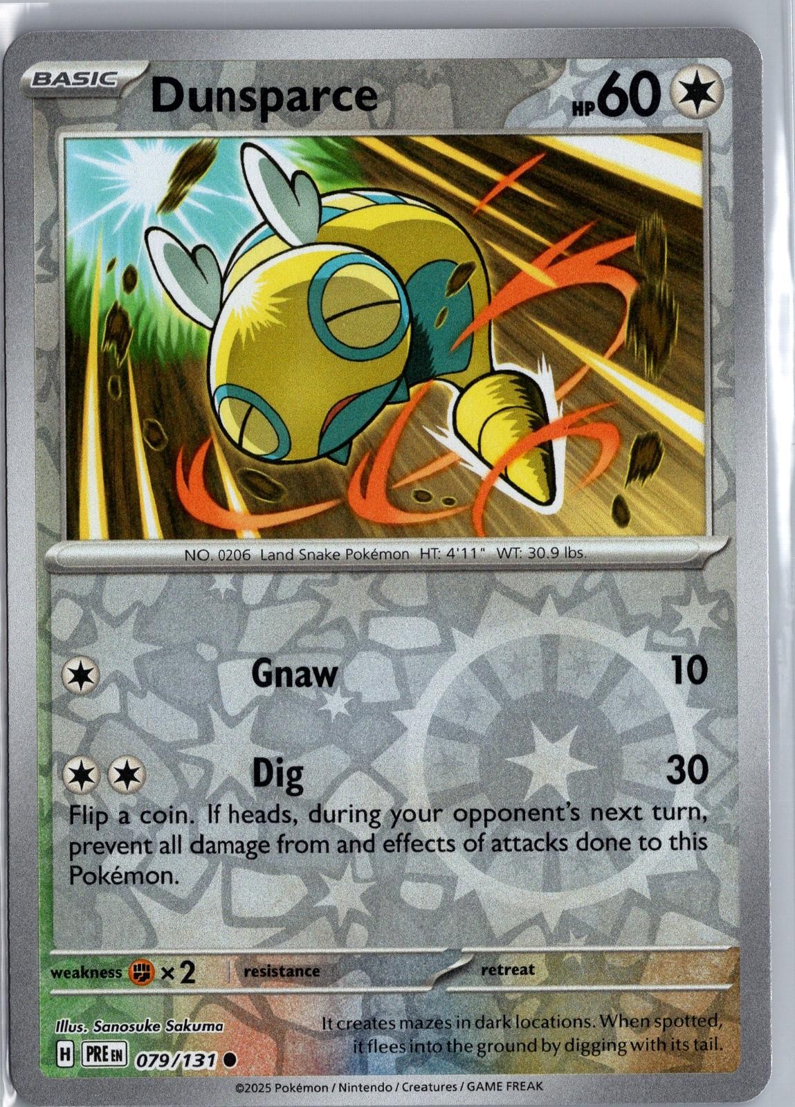 DUNSPARCE 079/131 EVOLUZIONI PRISMATICHE COMUNI POKEMON REVERSE HOLO LP