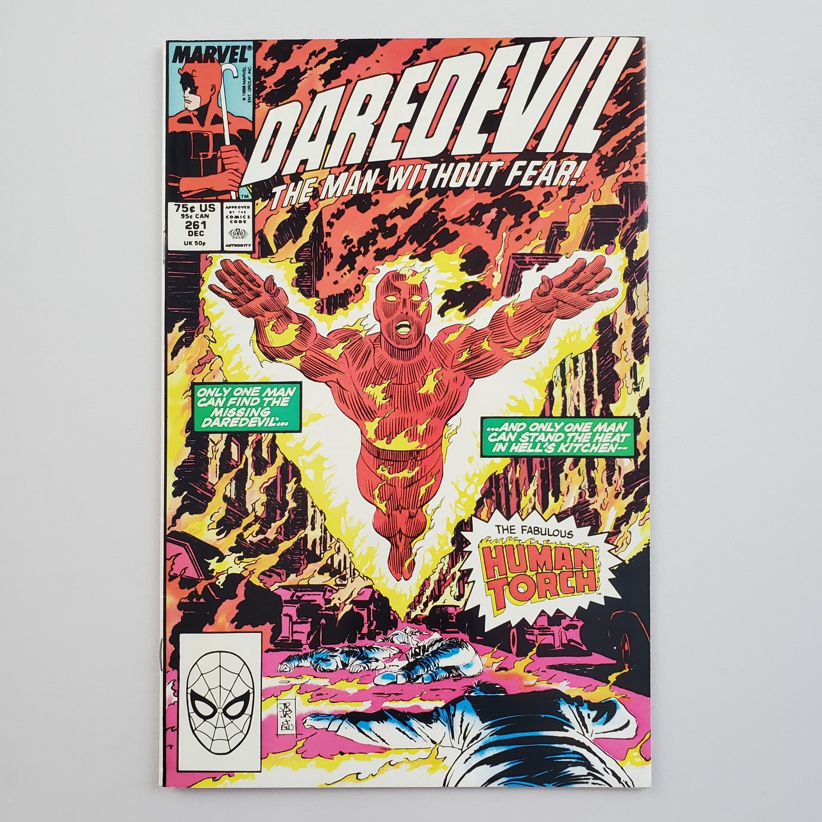 Daredevil #261 Dec 1988 Marvel Comics VF/NM 9.0 Human Torch Nocenti JRJR B&B VTG
