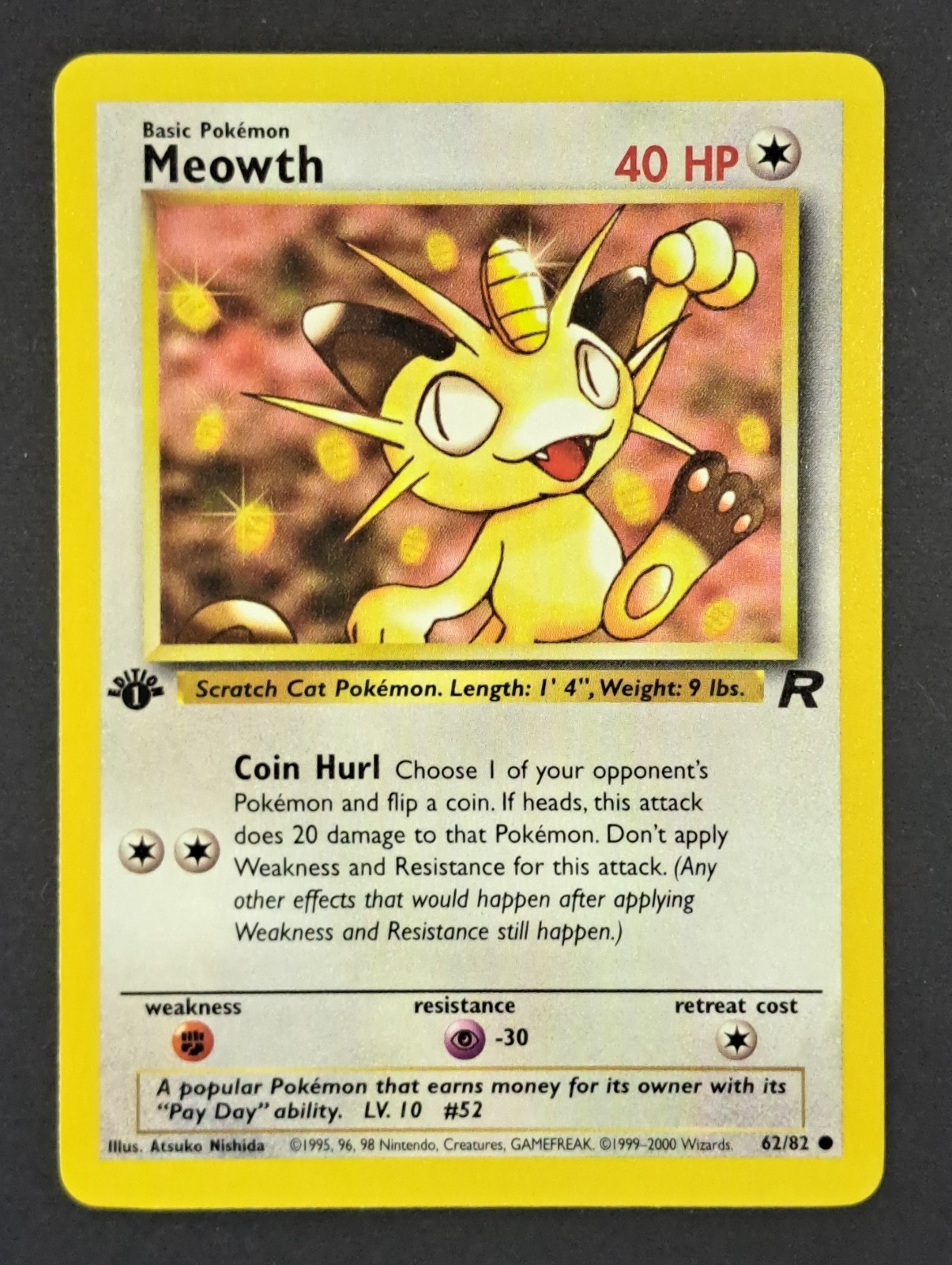Team Rocket #62/82 Meowth 1° Edizione