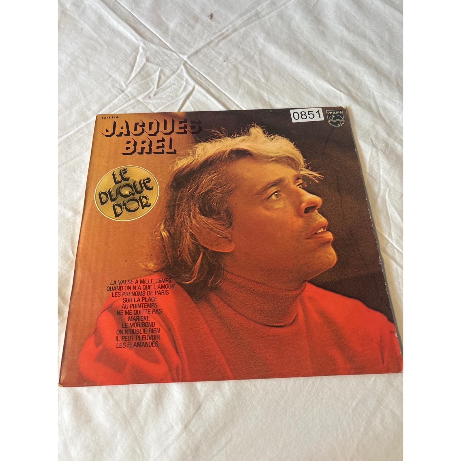 Philips Jacques Brel Le Disque D'or Vinyl LP Record 12" French Chanson Good 0851