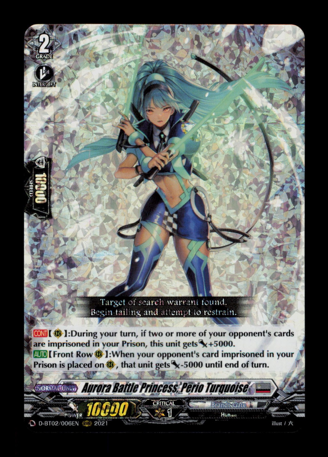 Aurora Battle Princess Perio Turquoise Vanguard Holo 2023 Cardfight Trading Card