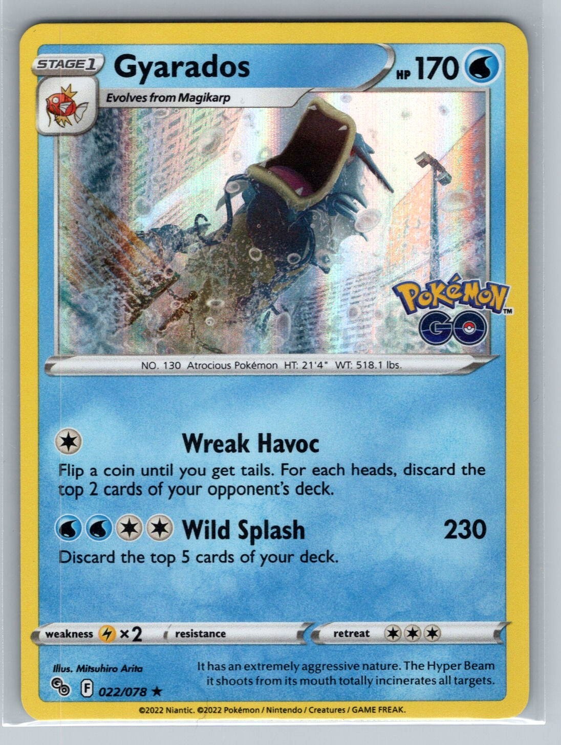 Pokemon TCG 2022 Pokemon GO 022/078 Gyarados HOLO NM-MT