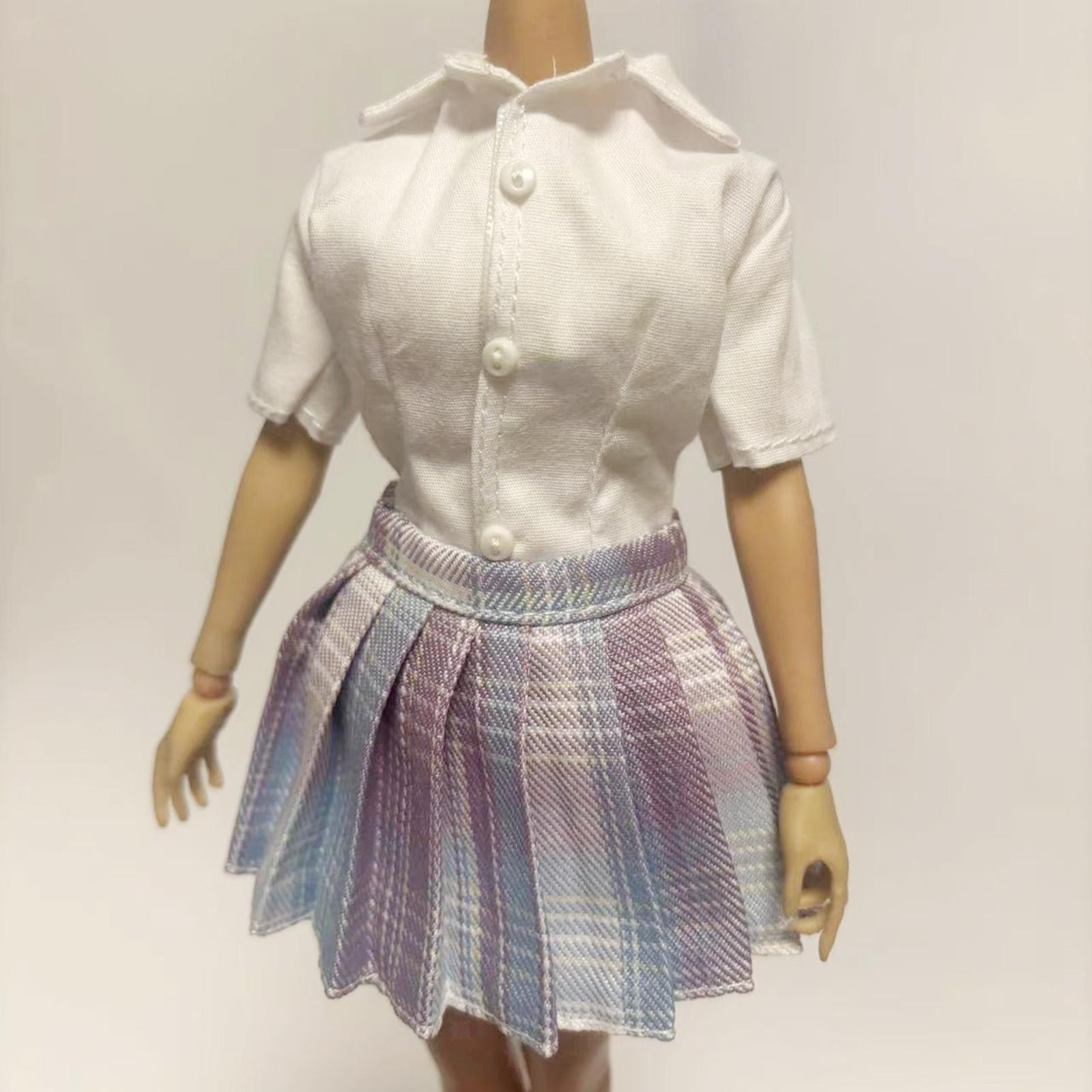 Camicia Con Bottoni E Gonna 1/6 Vesti Per Action Figure Da 12''