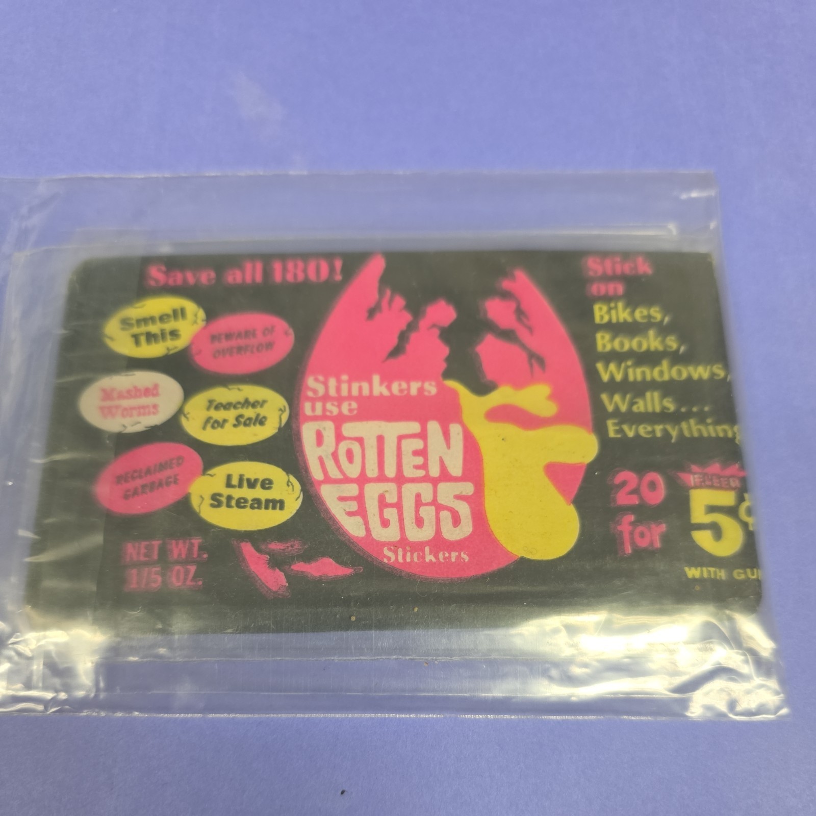 Fleer Stinkers 1968 uso uova marce confezione mai aperta sigillata