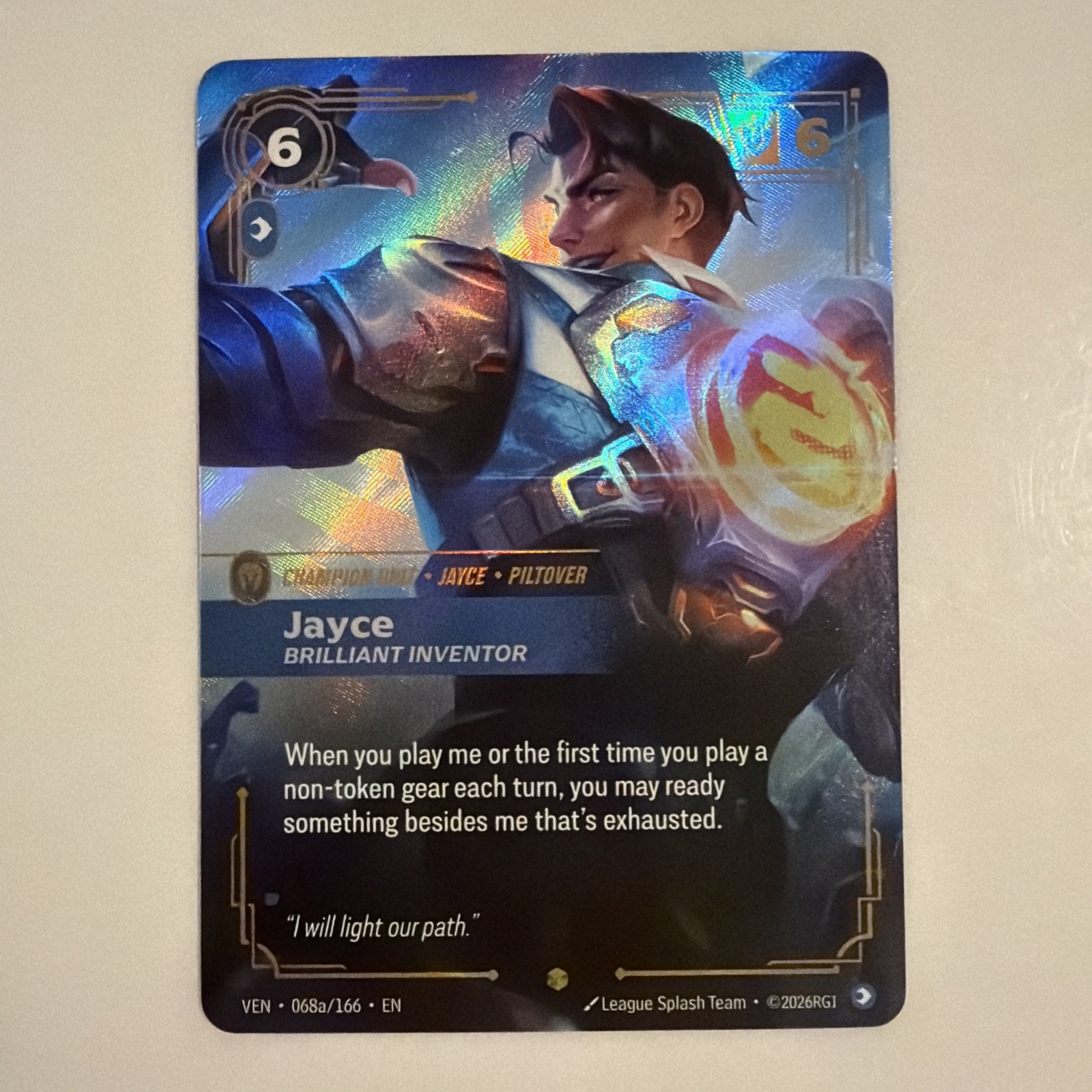 Jayce Brilliant Inventor 068a/166 - Vendetta Riftbound - Alt Art NM Foil Inglese