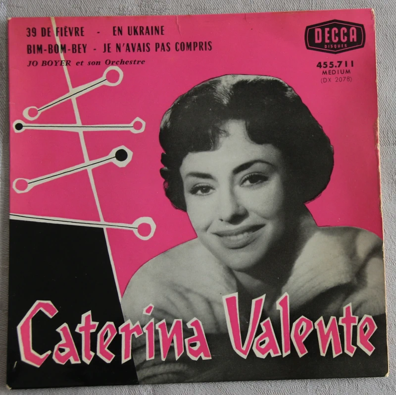 EP Caterina Valente : 39 de fièvre ( fever ) +3  Bel état  VG++EX 1959 boris vian  Pressage France