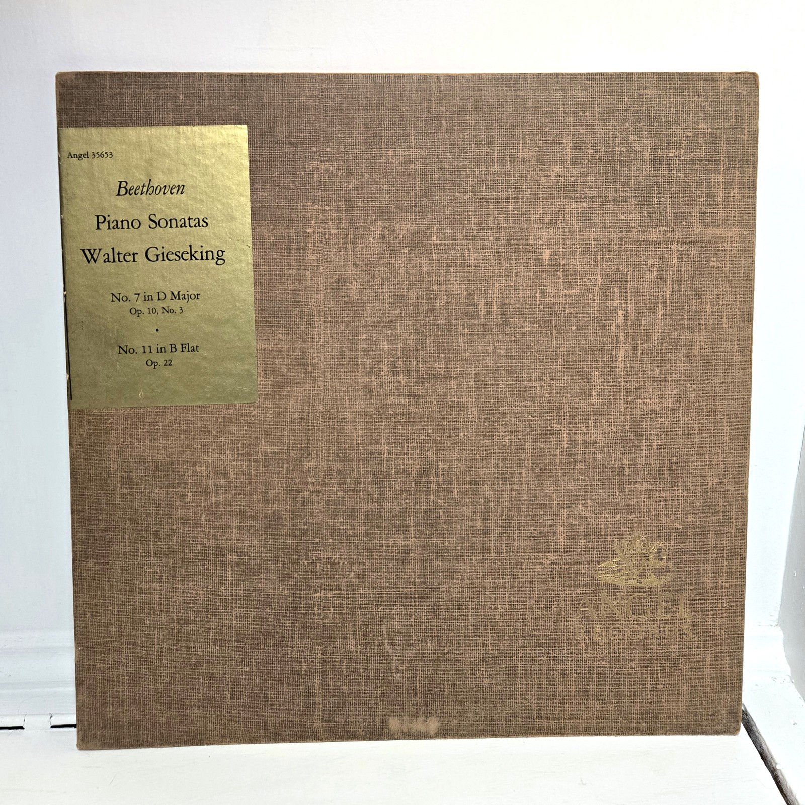 Walter Gieseking LP Record Album- Beethoven Piano Sonatos No 7 No 11- 1959