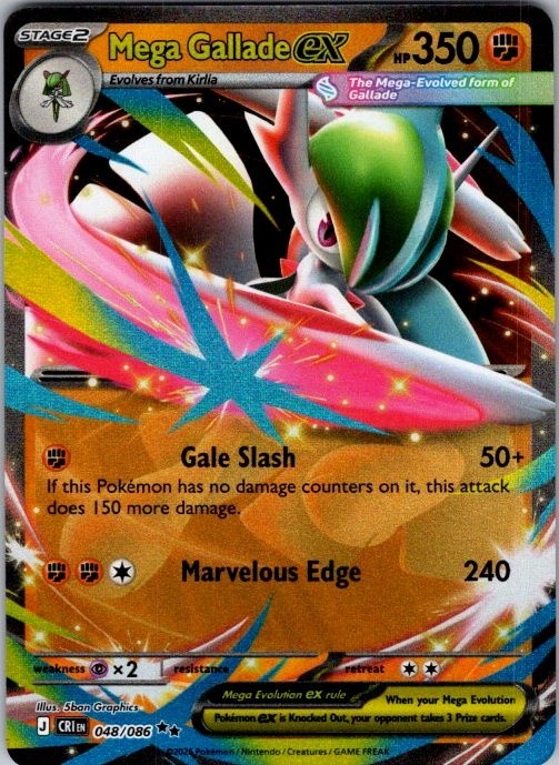 Mega Gallade ex 048/086 Chaos Rising Double Rare Holo NM Pokemon TCG