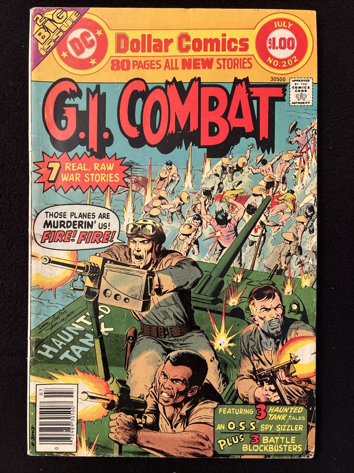 GI COMBAT 202 4.0 4.5 DC 1977 80 PAGINE CARRO ARMATO STREGATO GLS