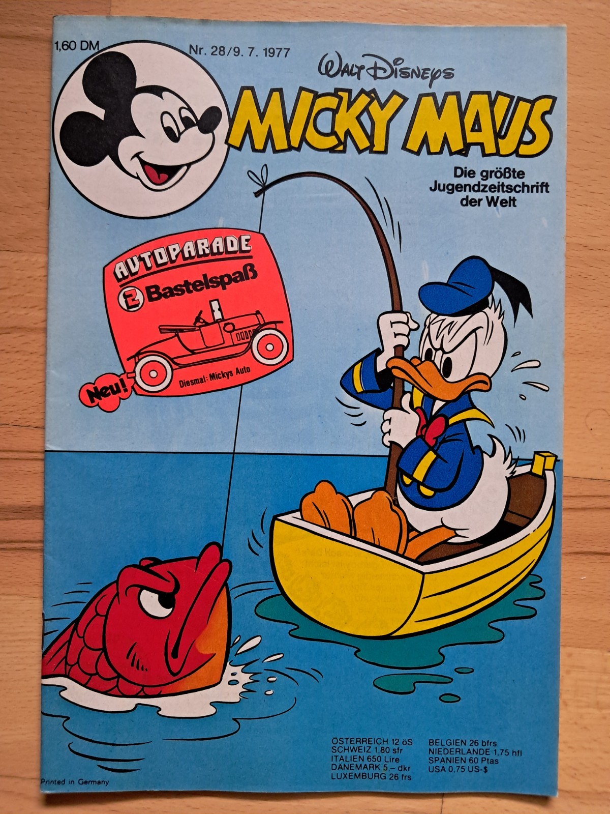 Topolino n.28 del 9.7.1977 con sfilata di auto + angolo di raccolta - TOP Z1