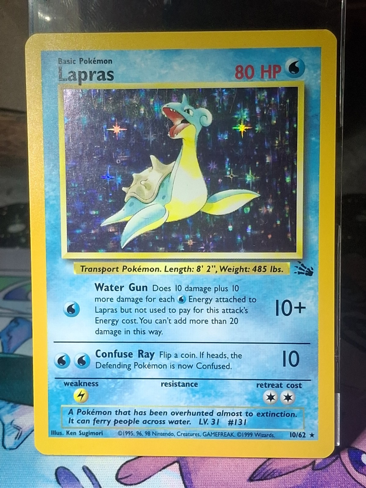 Carta rara Pokémon TCG Lapras Fossil Holo illimitata 10/62