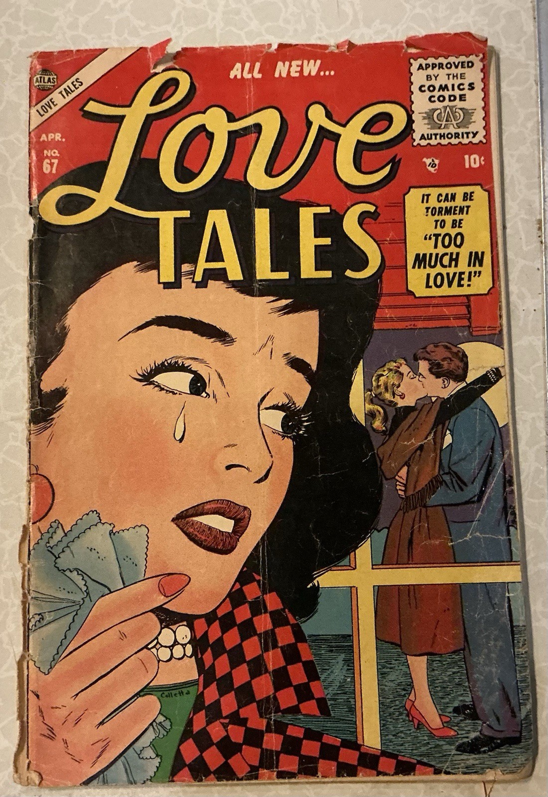 Love Tales #67 aprile 1956 Atlas Comics Too Much In Love Colletta Vintage