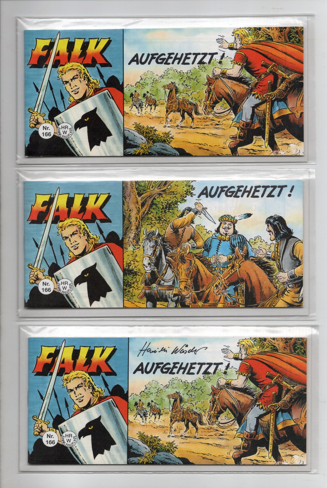 3 Falk Piccolos n. 166 / Norbert Hethke Verlag / Hansrudi Wäscher / 1x firmati