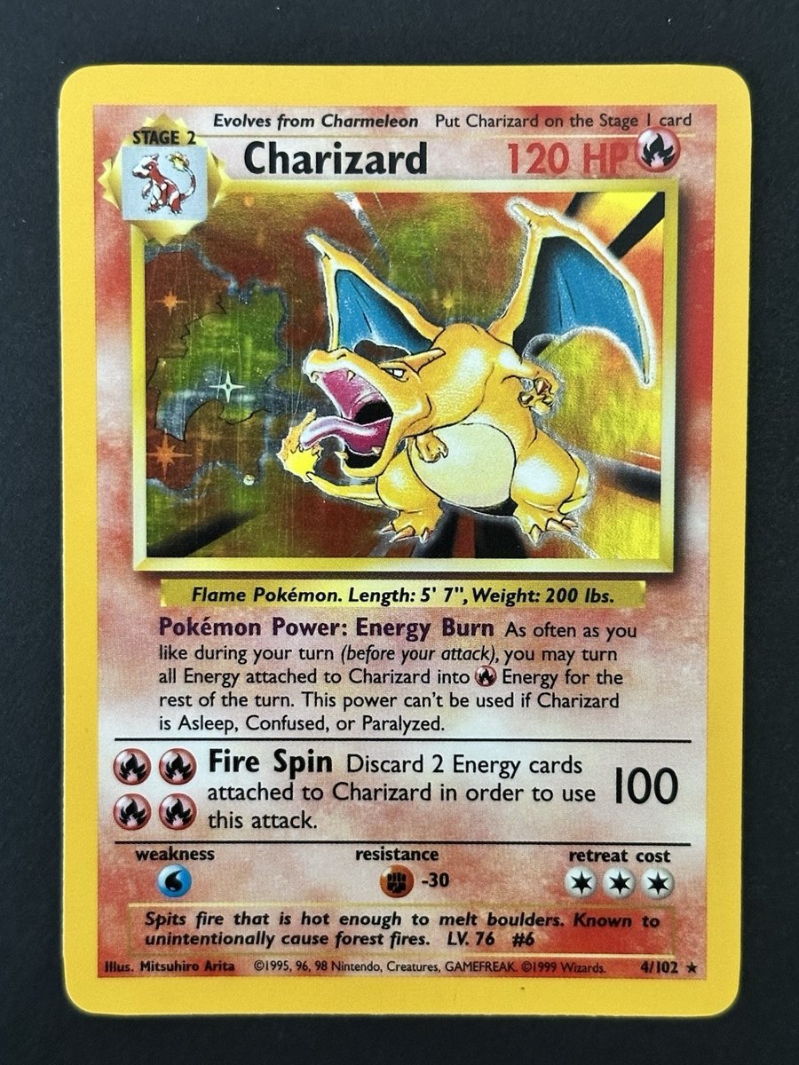 Charizard 4/102 Holo Set Base Pokemon 1999