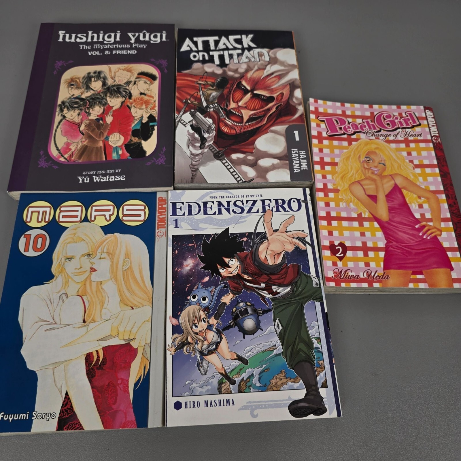 Lotto 5 manga: Attack On Titan Vol.1, Peach Girl Change Of Heart, Edens Zero, Mars