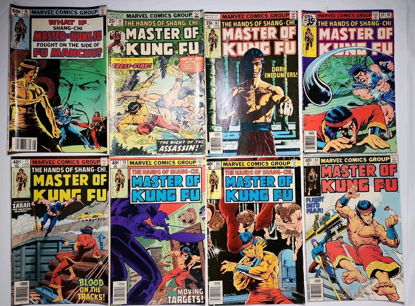 Master Of Kung Fu Età del Bronzo Lotto di 8 # 16,24,67,69,77,78,80,82