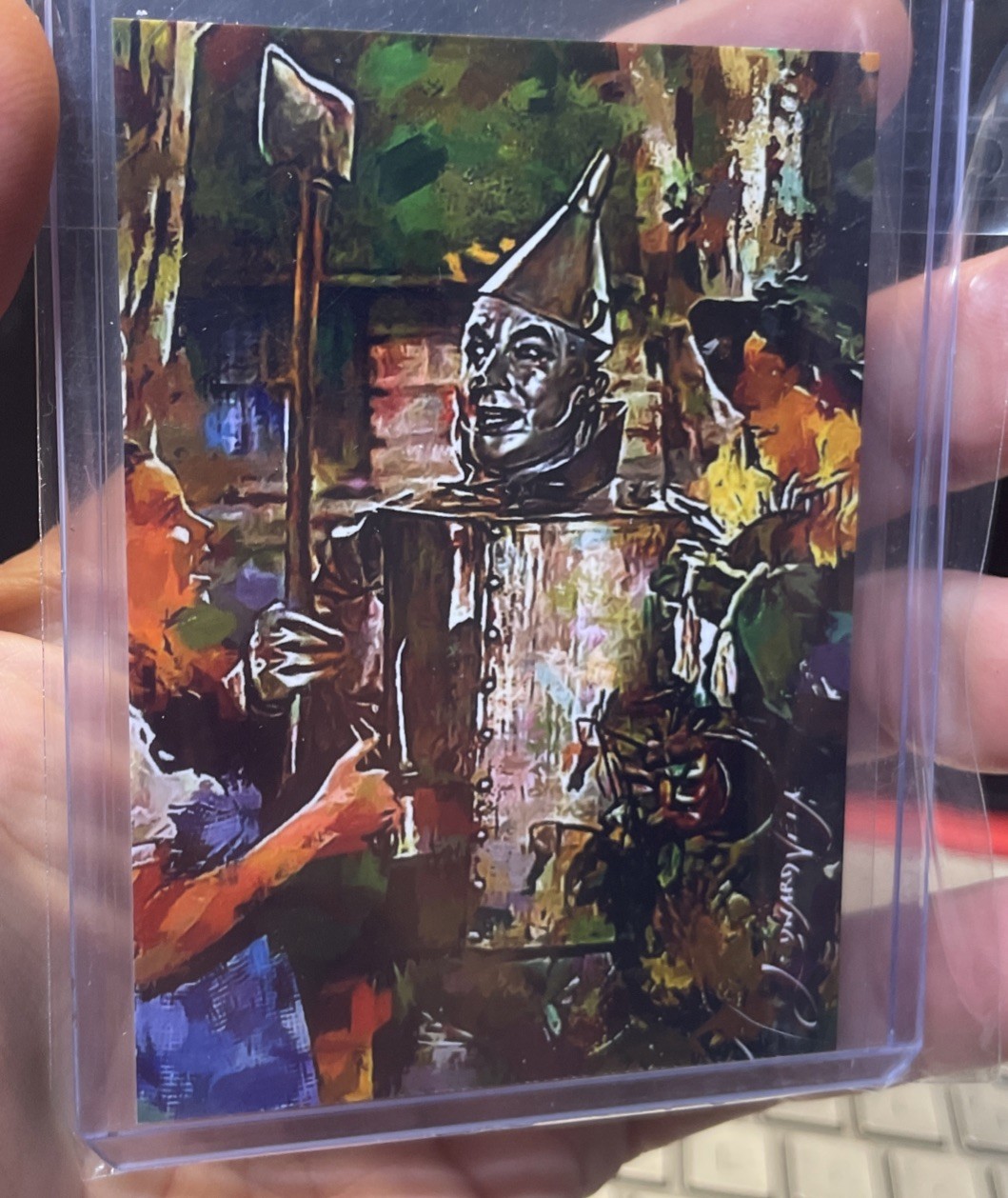 The Wizard of Oz TIN MAN 47/50 Art Card Signed EDWARD VELA *w/Dorothy Scarecrow
