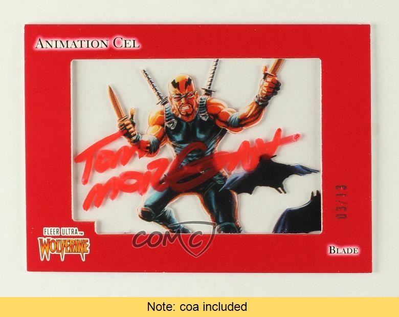 2023 Fleer Ultra Wolverine Animation Cel Red 3/13 Blade Tom Morgan #5 Auto 05tv