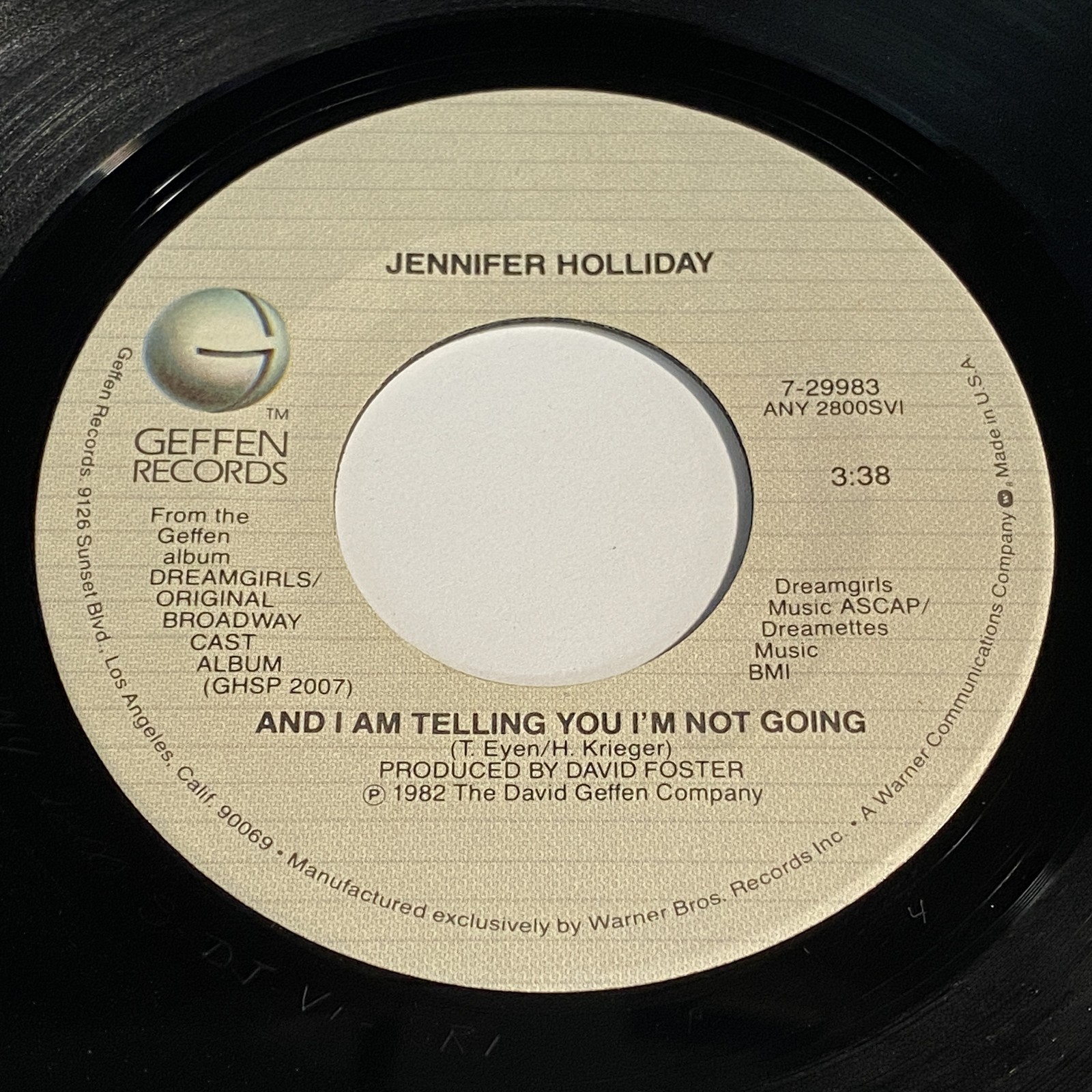 Jennifer Holliday: And I Am Telling You I'm Not Going / Fake 45 - Geffen - Soul