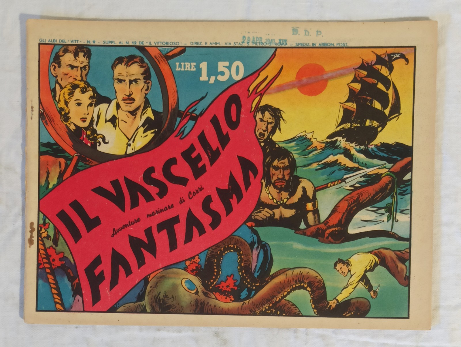 ALBI DEL VITT Prima Serie " Il vascello fantasma"  n.9  Cozzi 1939 !!!!!!!!