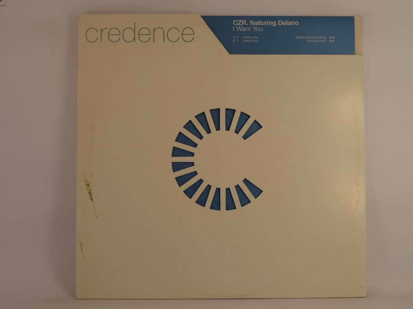 CZR (FT. DELANO) I WANT YOU (35) 2 Track Promo 12" Single plus Company Sleeve CR
