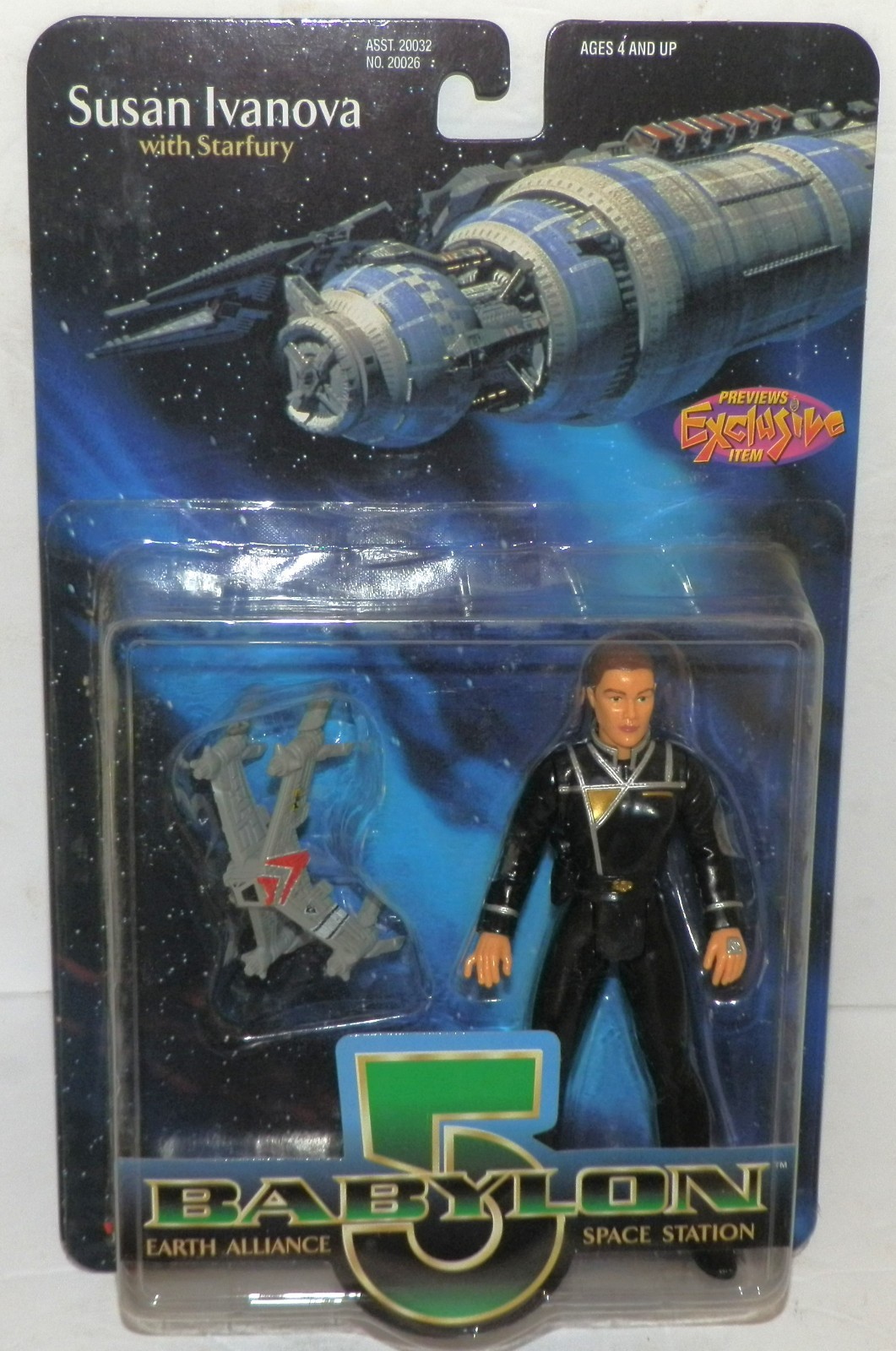 Babylon 5 - Modellino Susan Ivanova con Star Fury sigillato 6" nuovo 1997 vintage
